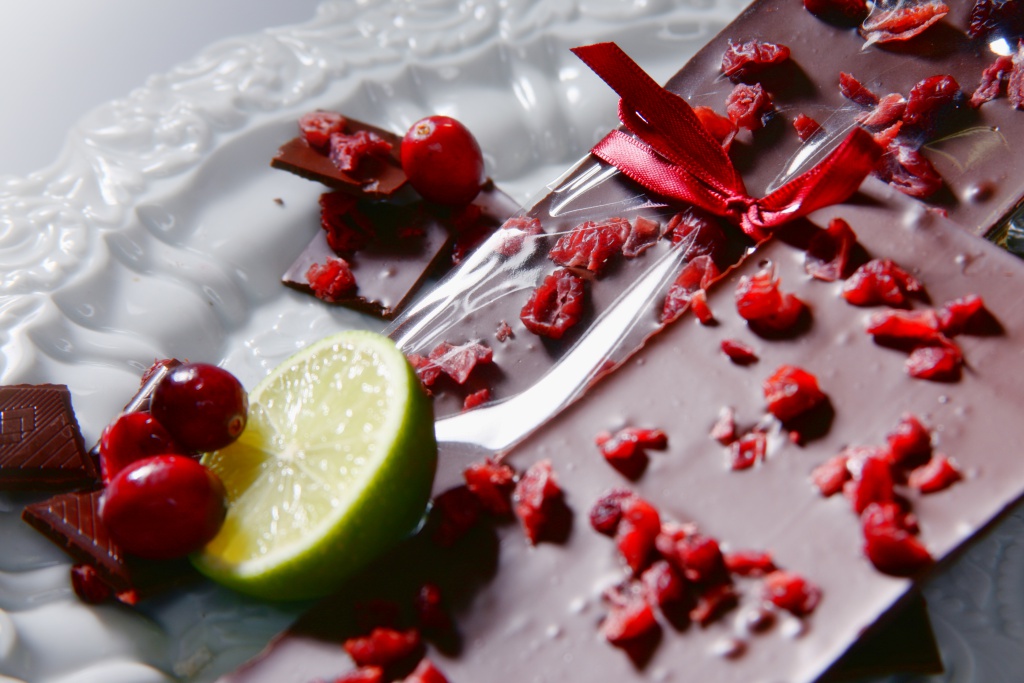 Tafelschokolade Limette Cranberry